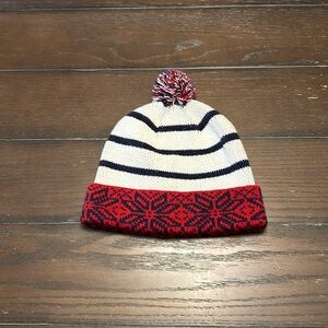 Lands End women’s stocking cap. Red white and blue.